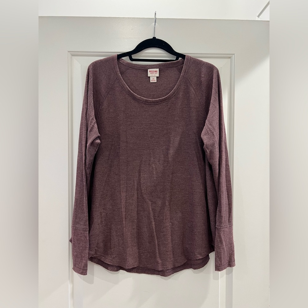 Mossimo Supply Co Red Relaxed Long Sleeve Tee